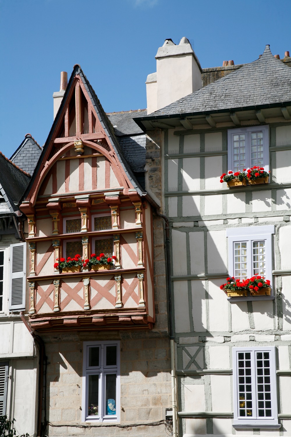 Vakwerkhuizen in Quimper in Bretagne